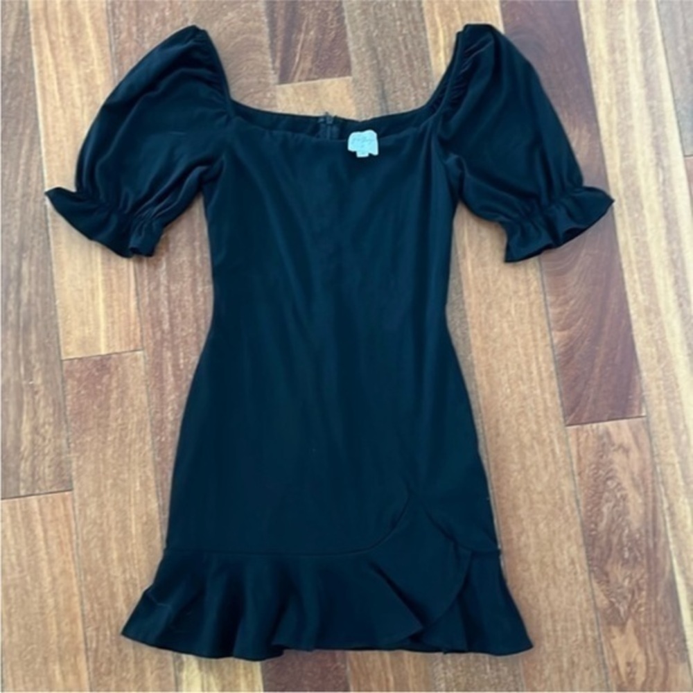 Princess Polly Black Mini Dress with Puff Sleeves